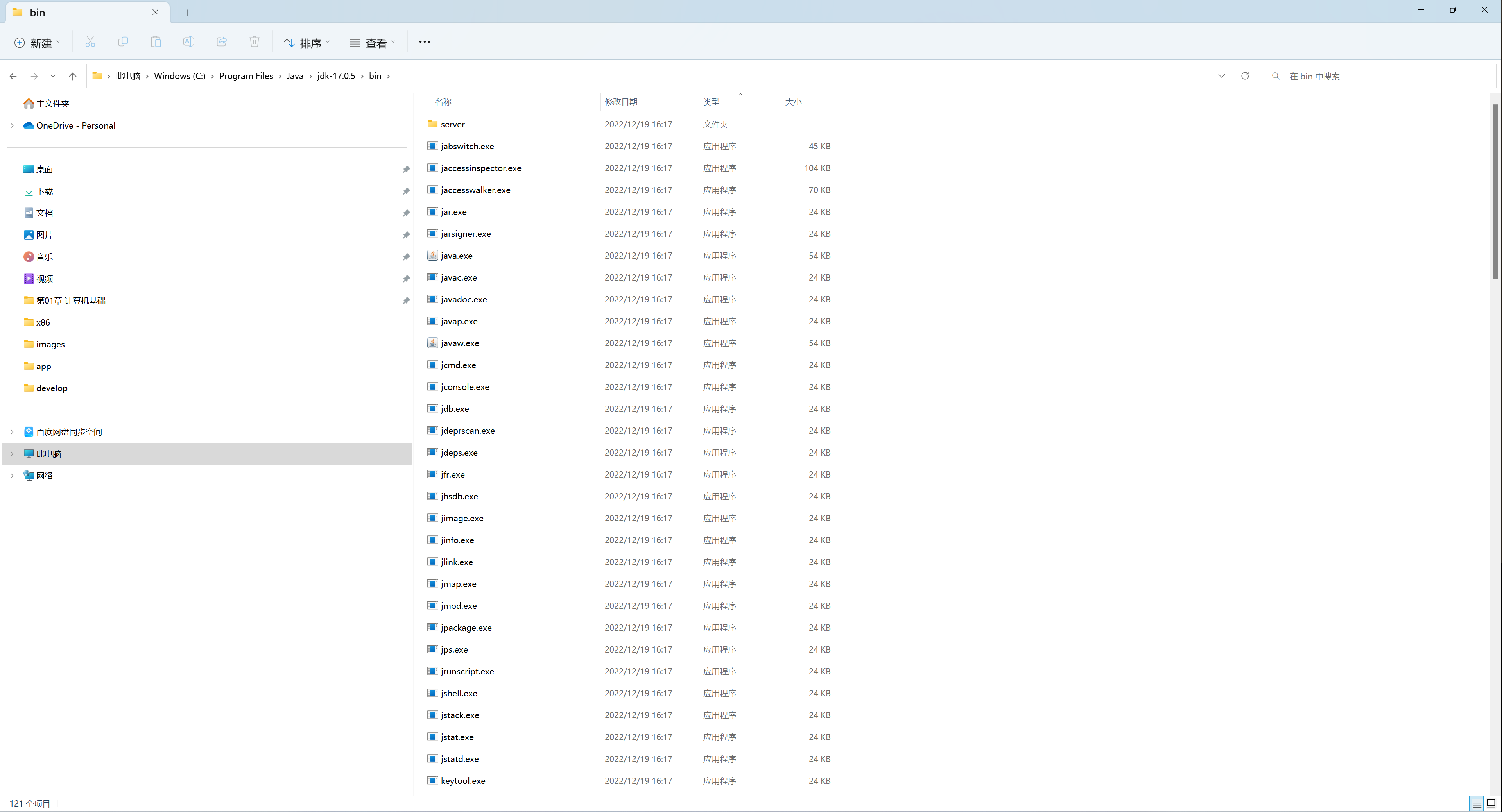 Java17 bin目录