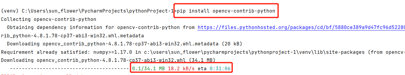 pip install opencv-contrib-python