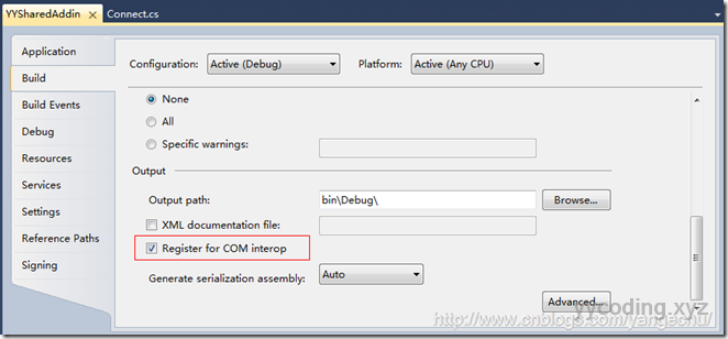 SharedAddin Register for Com interop