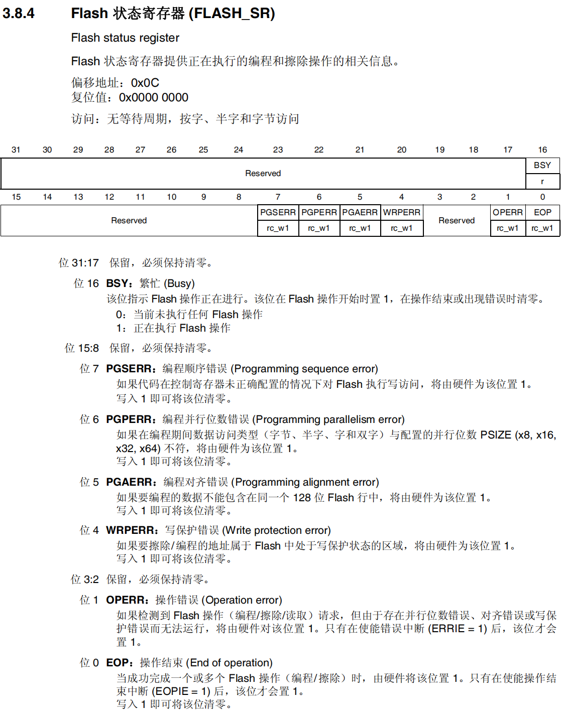 Flash状态寄存器