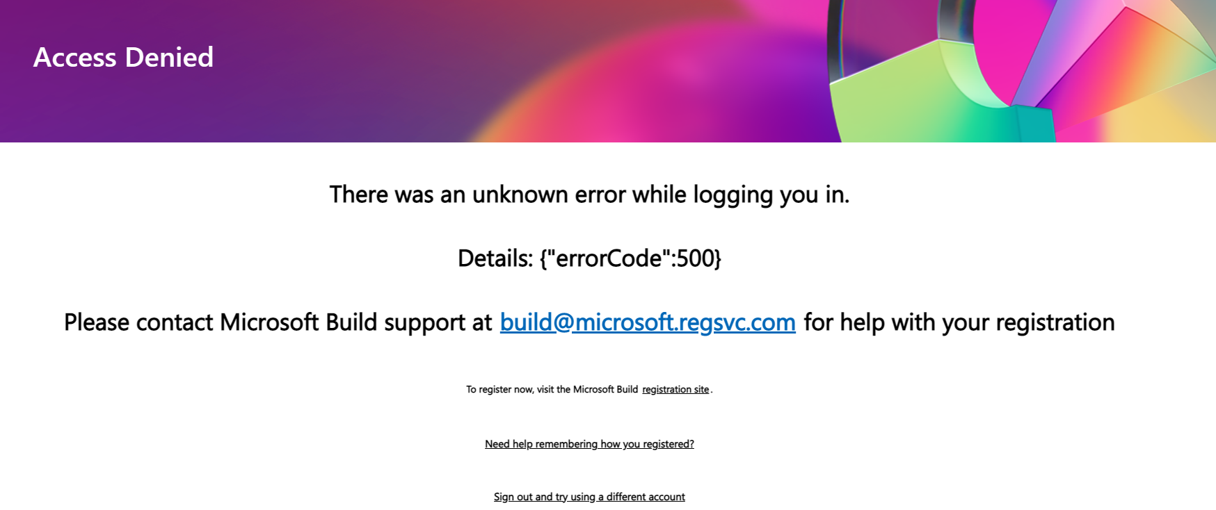 login error