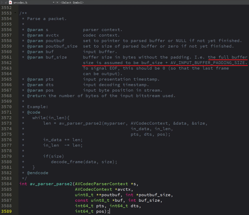 av_parser_parse2 注释
