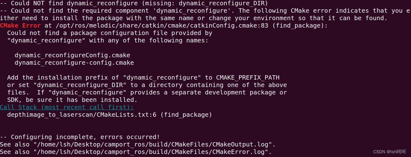 CMake Error at /opt/ros/melodic/share/catkin/cmake/catkinConfig.cmake:83 (find_package): Could not_ubuntu