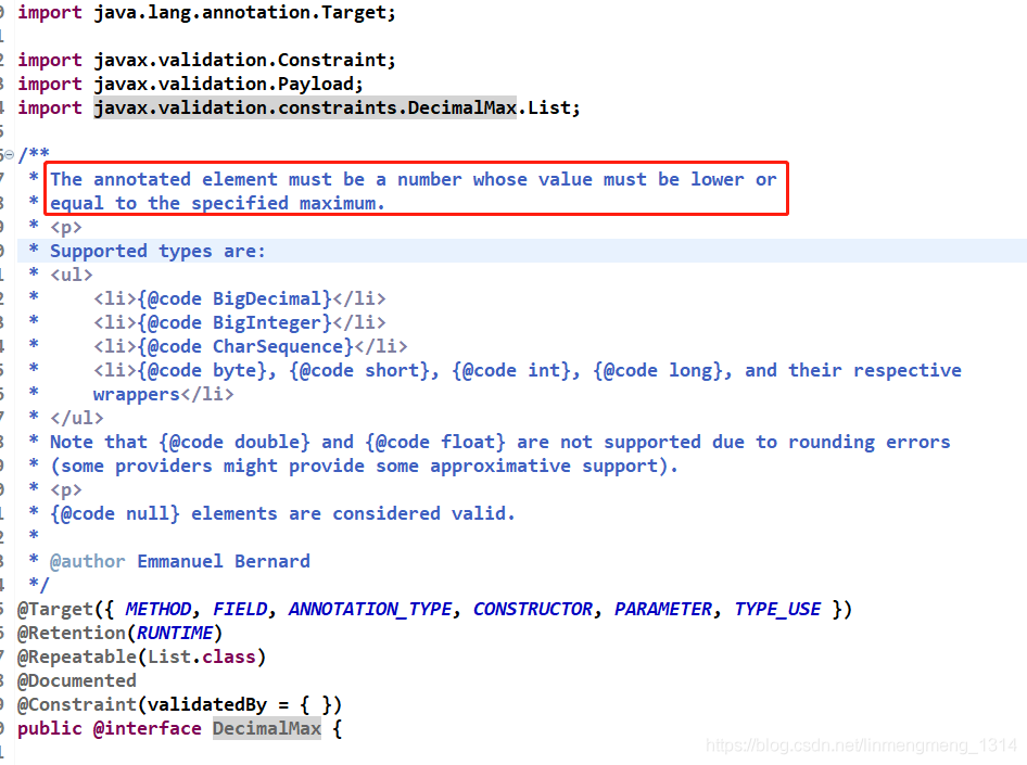 @DecimalMax注解 : does not represent a valid BigDecimal format_@DecimalMax