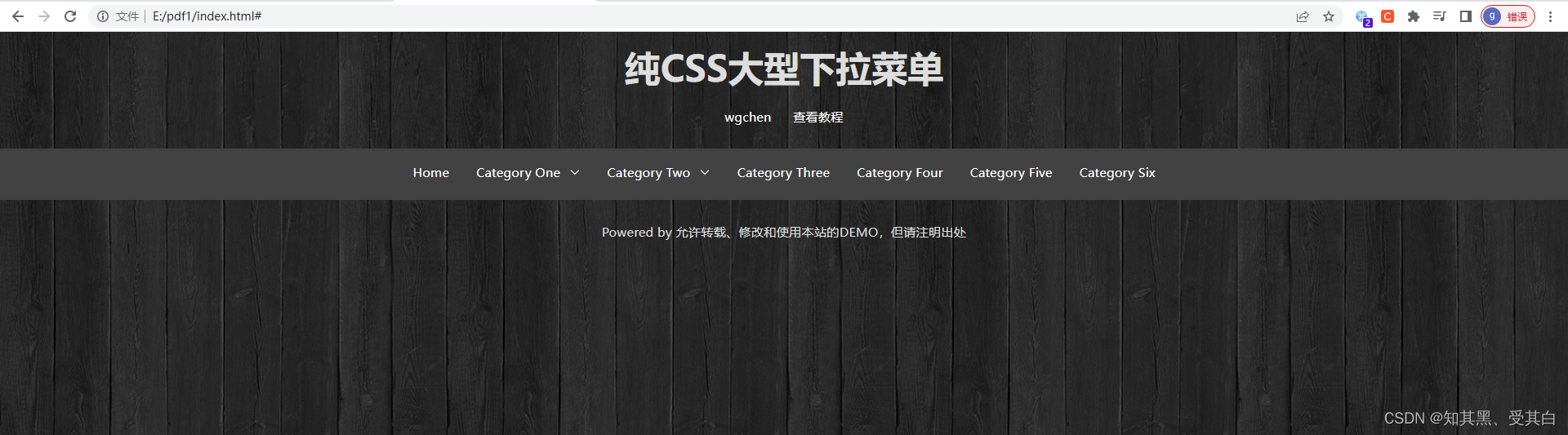 CSS实现的大型导航下拉菜单_HTML