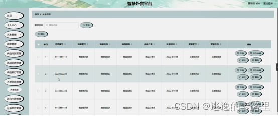 图5-7关单信息管理界面图