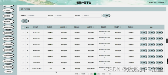 图5-11订单信息管理界面图