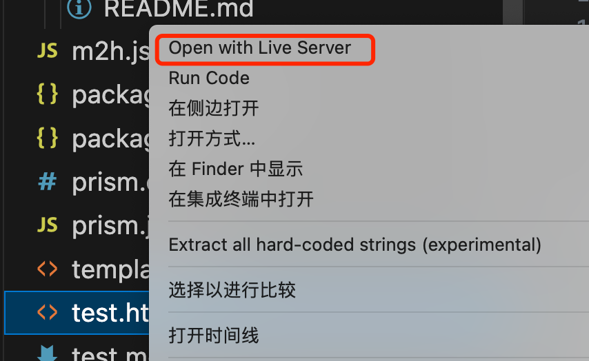 Open with LiveServer