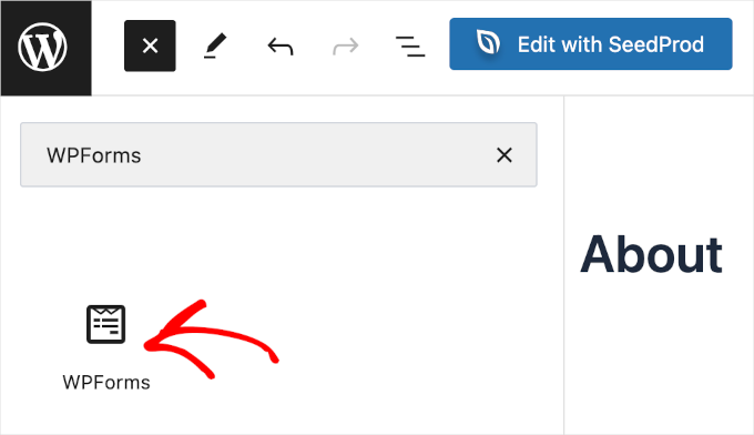要添加到WordPress区块编辑器的WPForms块