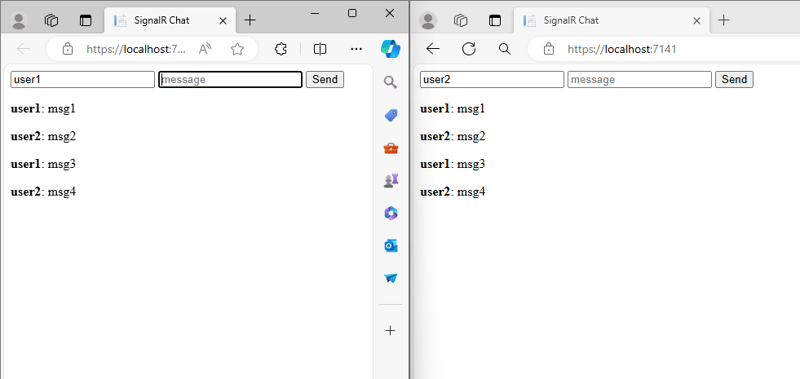 使用 dotnet 和 signalR 的实时聊天应用